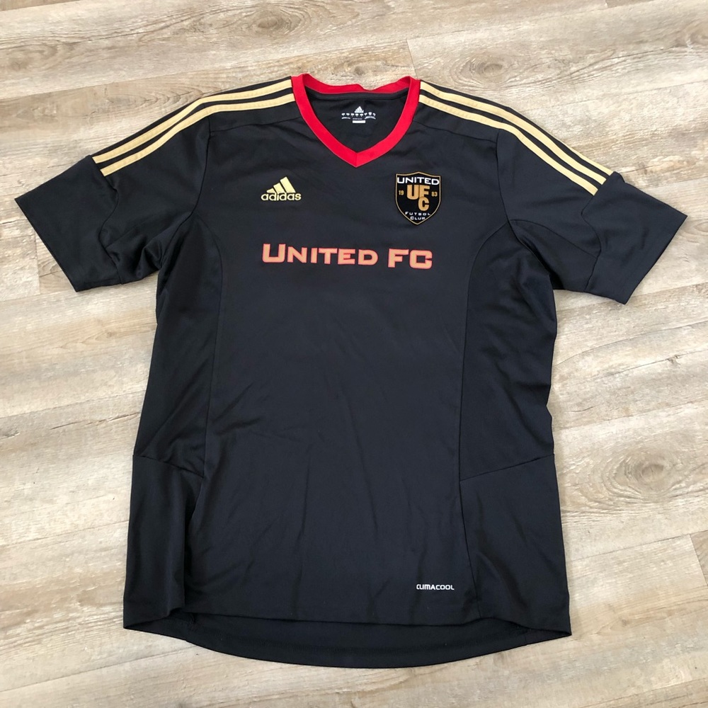 Adidas D.C. United #14 Climacool Soccer Futbol Jersey Shirt Black Mens - Size L